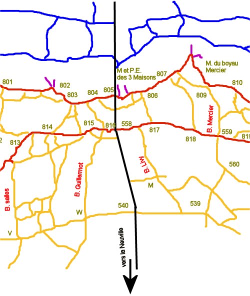 secteur des mines de la 24DI (partie droite de la carte)